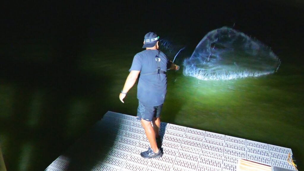 Cast Net Fishing TONS of JUMBO Shrimp with Lights!! Catch, Clean, Cook!