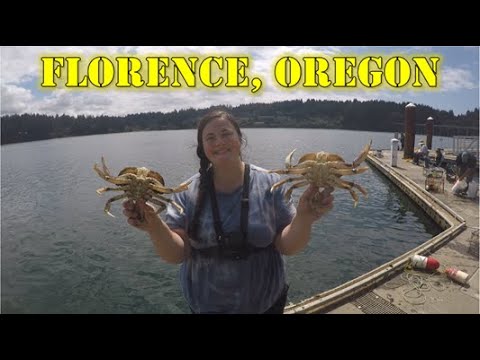 Dock Crabbing in Florence, Oregon for Big Dungeness Crab! I Mos Crab Dock at Mouth of Siuslaw River