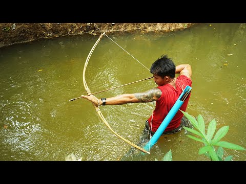 How To Make Amazing Unique Bamboo Bowfishing | Unique Bamboo Bowfishing Vs Huge Fish