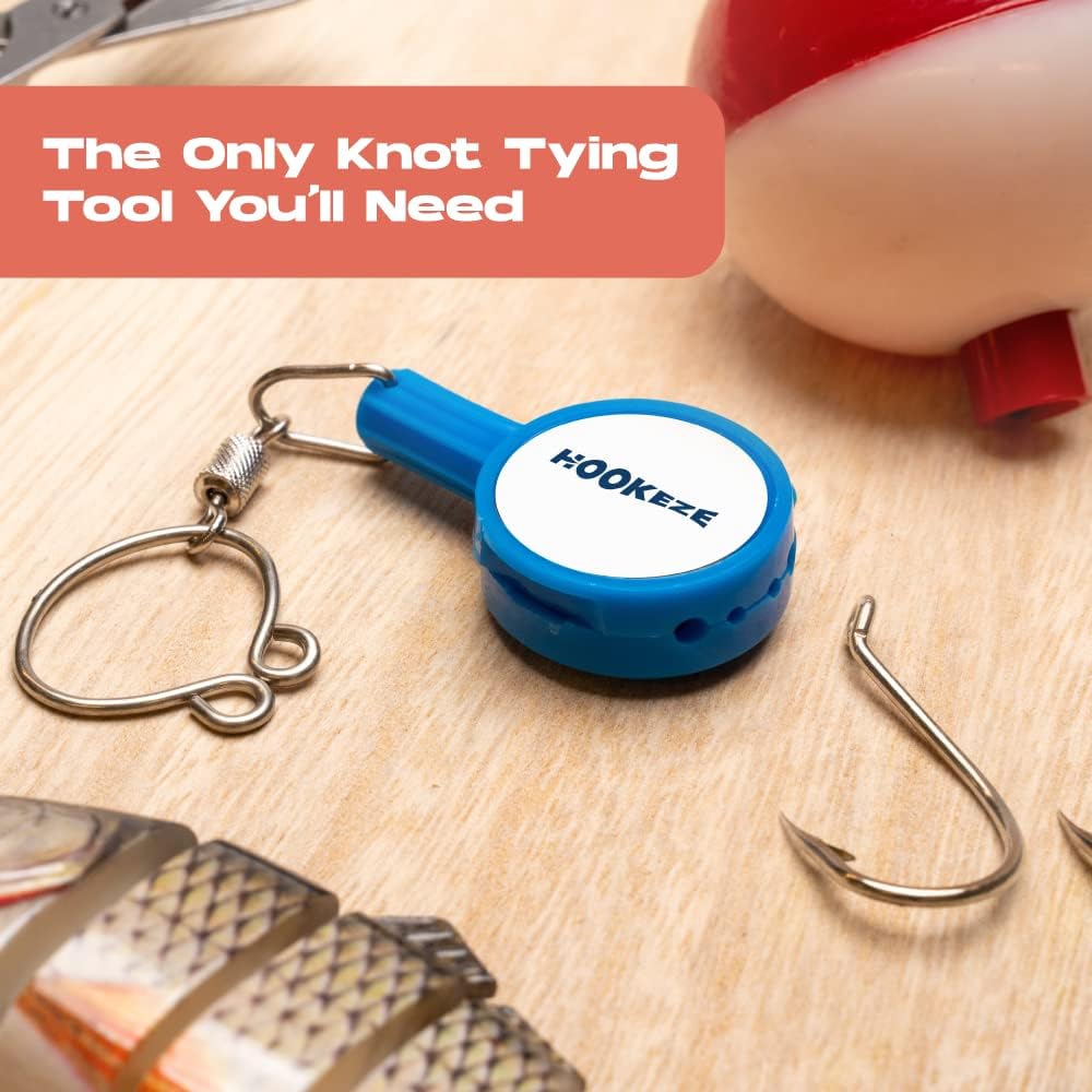 HOOK-EZE Fishing Knot Tying Tool | Protect from Fish Hooks | Tie Fishing Knots Easily | Cool Gadgets for Fishermen | Ice Fly Fishing | Fishing Accessories for Beginner Anglers | Nail Knot Tool