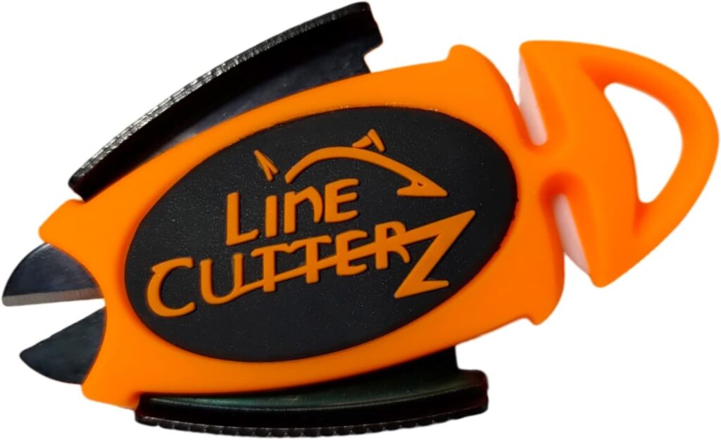 LINE CUTTERZ Patented Dual Hybrid Ceramic Cutter + Stainless Steel Micro Scissors Fishing Line Cutter - Orange